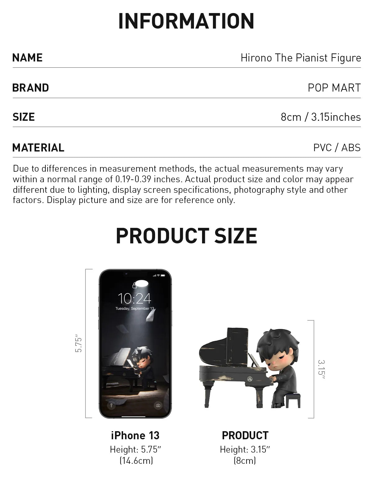 Popmart Hirono Pianist Figurine