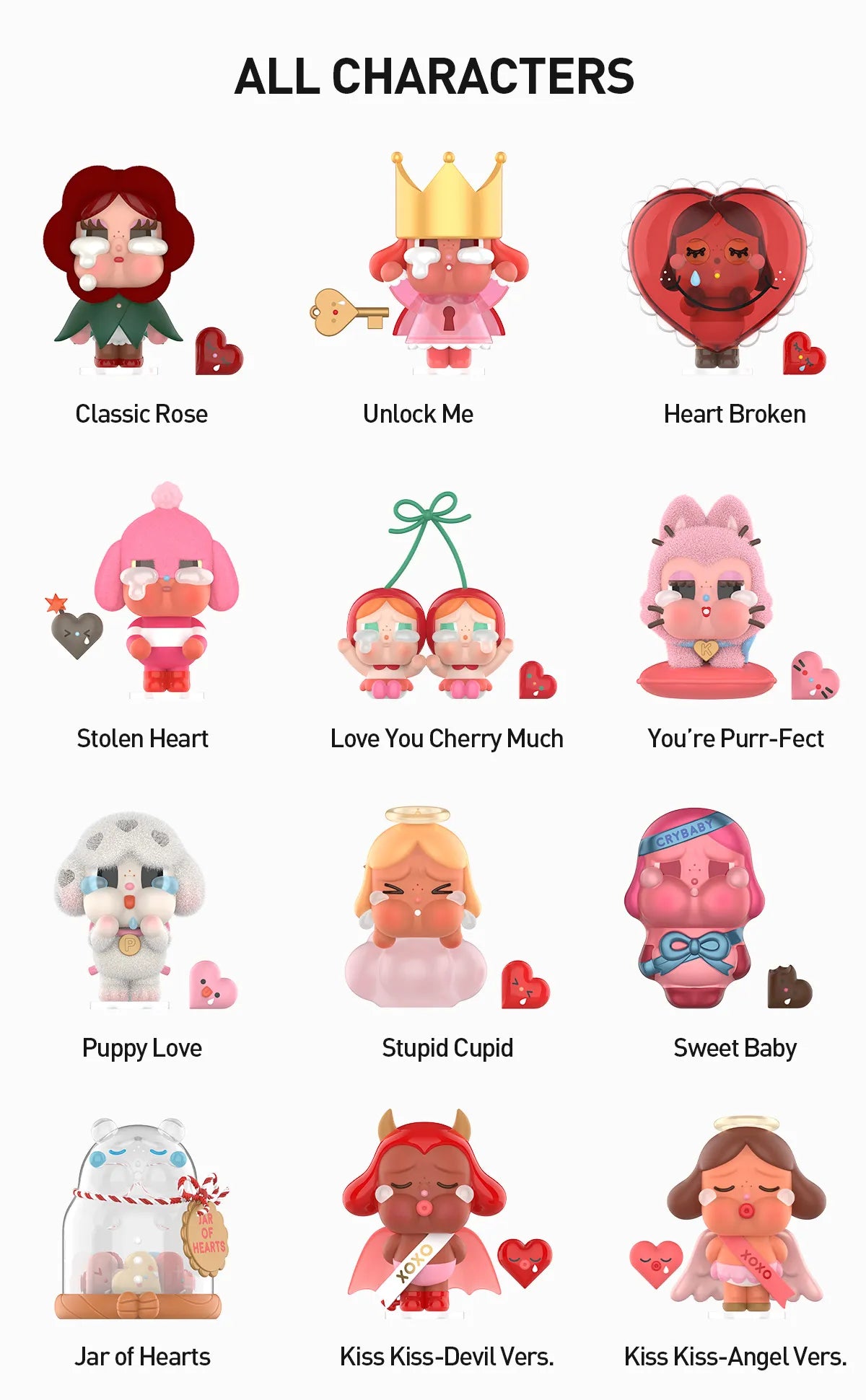 Popmart CRYBABY Crying For Love Series Figures Set of 12