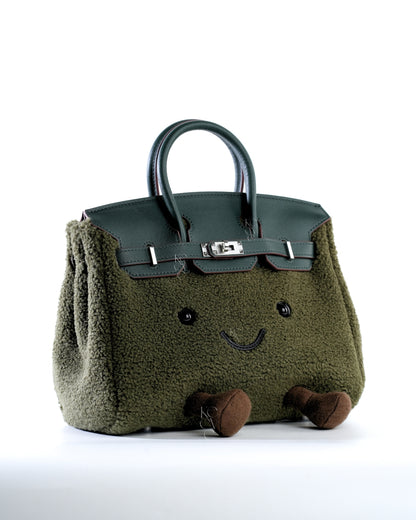 Medium Plush Tote in Moss Green | Playful Palette