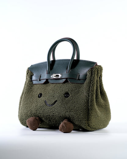 Medium Plush Tote in Moss Green | Playful Palette