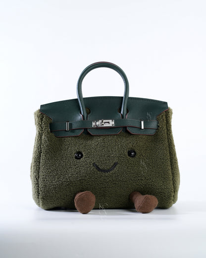 Medium Plush Tote in Moss Green | Playful Palette
