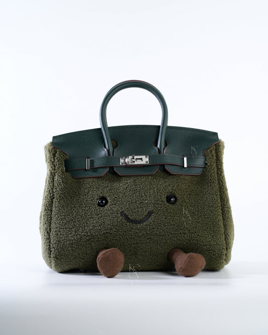 Medium Plush Tote in Moss Green | Playful Palette