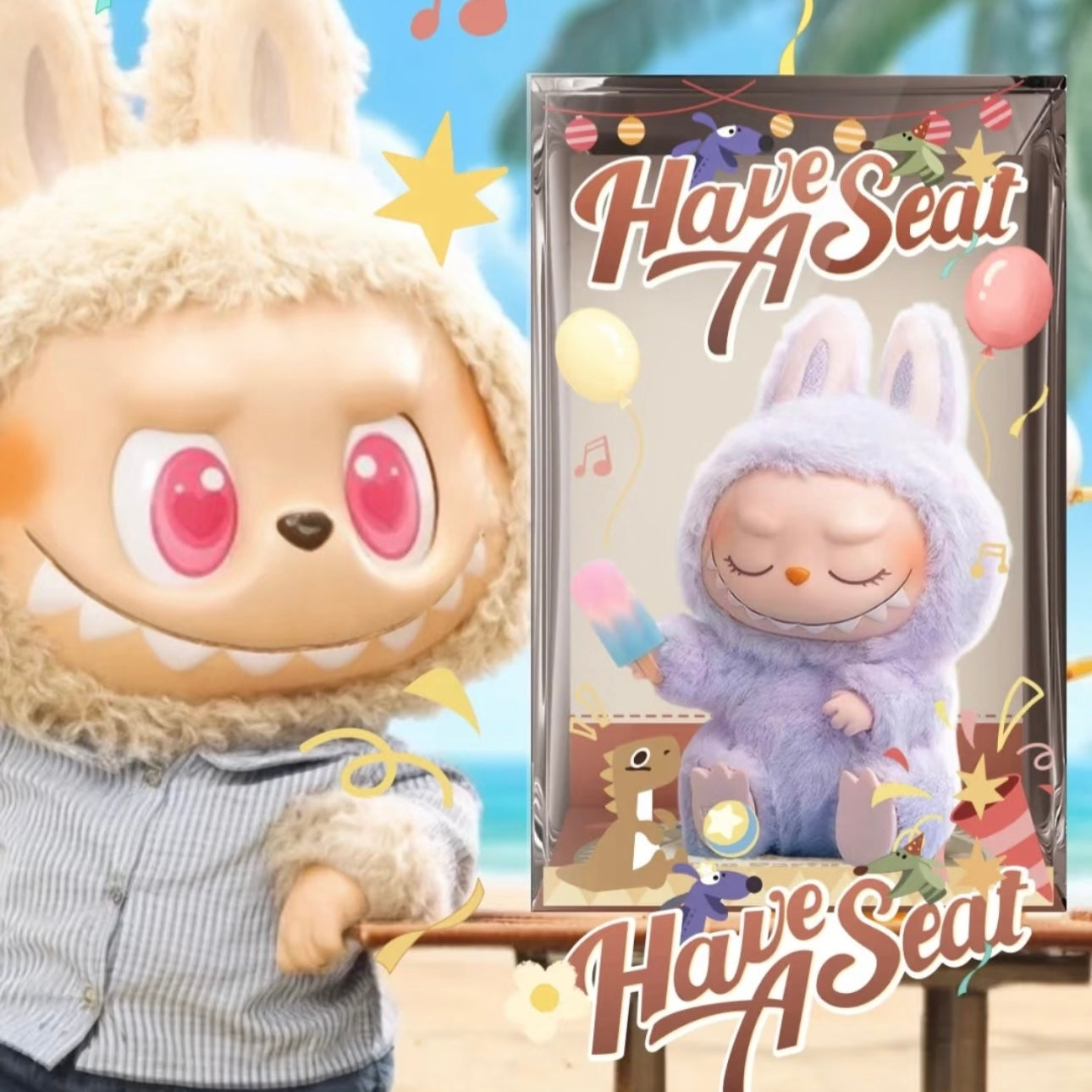 Acrylic Box for Labubu Macaron / Labubu Have a Seat / Labubu Big Into Energy