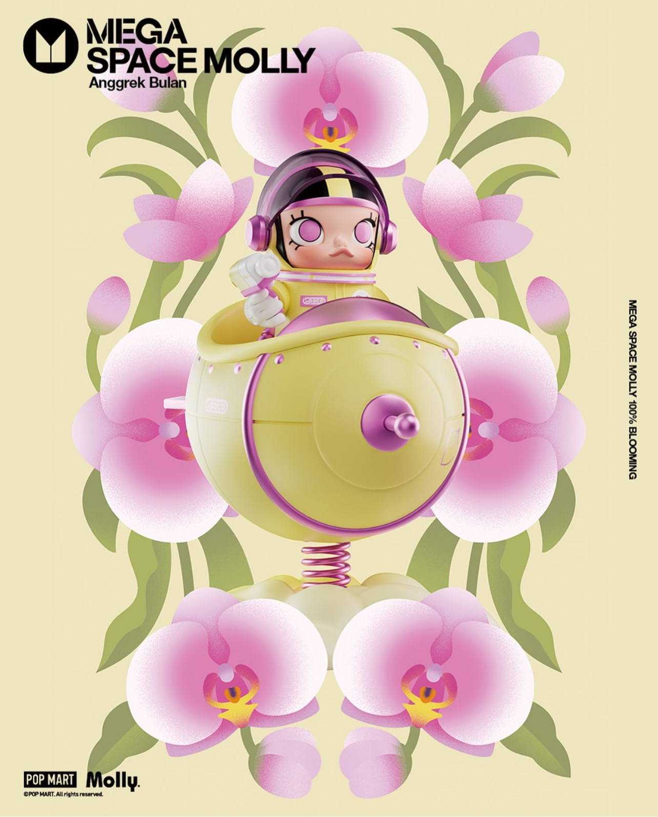 Popmart Mega Molly Space Blooming Edition — Indonesia Exclusive Anggrek Bulan