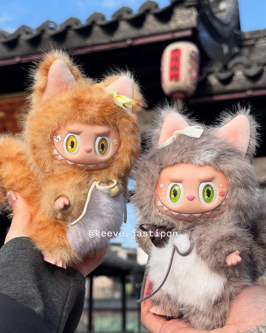 Custom Labubu Keychain Plush Pendant – Cat Edition