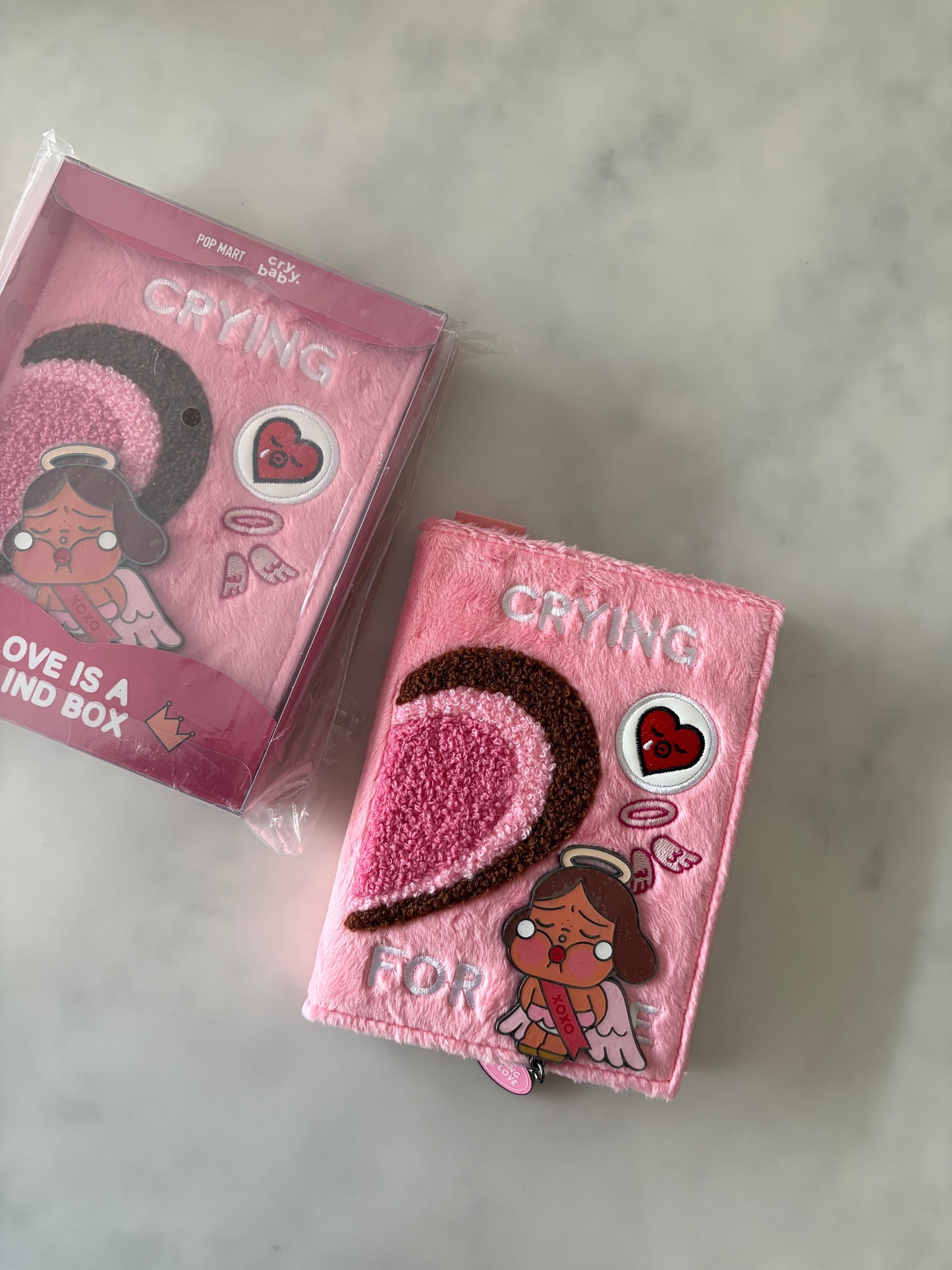 Popmart Crybaby Crying For Love Plush Notebook (Pink)