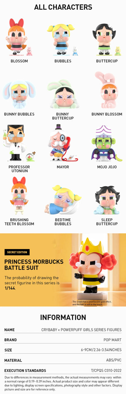 Popmart CRYBABY X Powerpuff Girls Series Figures Set of 12
